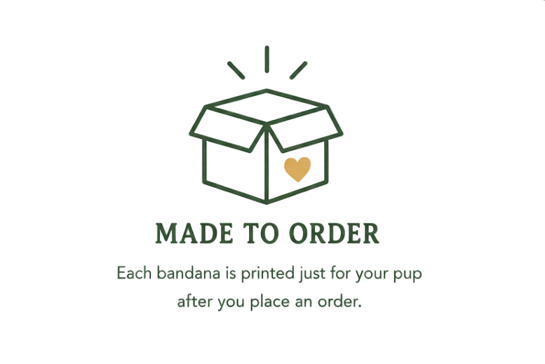 Logo of a box with a heart and text 'Made to order' on a white background