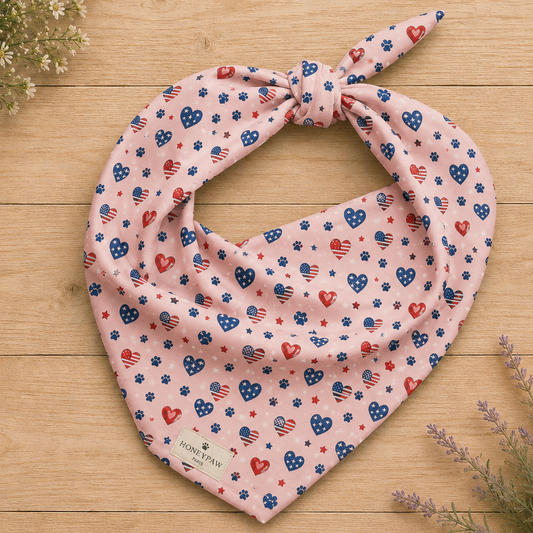 Pawtriotic Hearts | Dog Bandana