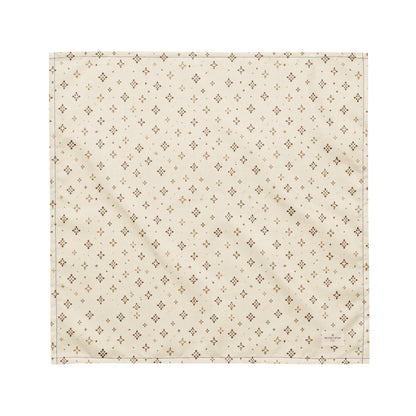 Tumbleweed Tails dog bandana featuring a cream background with a subtle western-inspired geometric pattern in warm tan tones by HoneyPaw Pets.